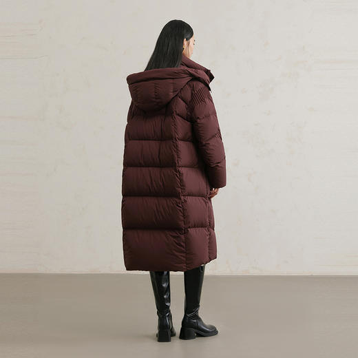 NEELLY纳俪商场同款冬季新款翻领直筒连帽羽绒服女简约通勤外套N25114L04599 商品图1