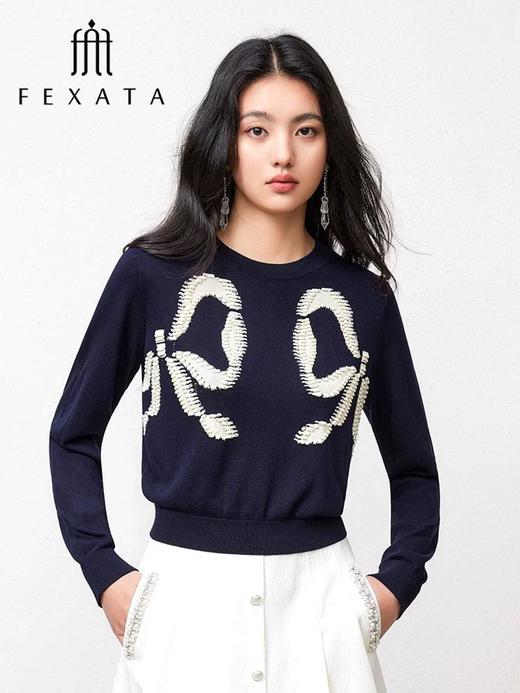 3楼FEXATA服饰(新百)    提花圆领针织上衣 商品图0