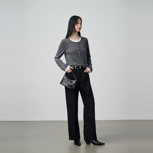 NEELLY纳俪商场同款冬季新款时尚高腰直筒牛仔裤女百搭显瘦长裤N25104H04523 商品图2