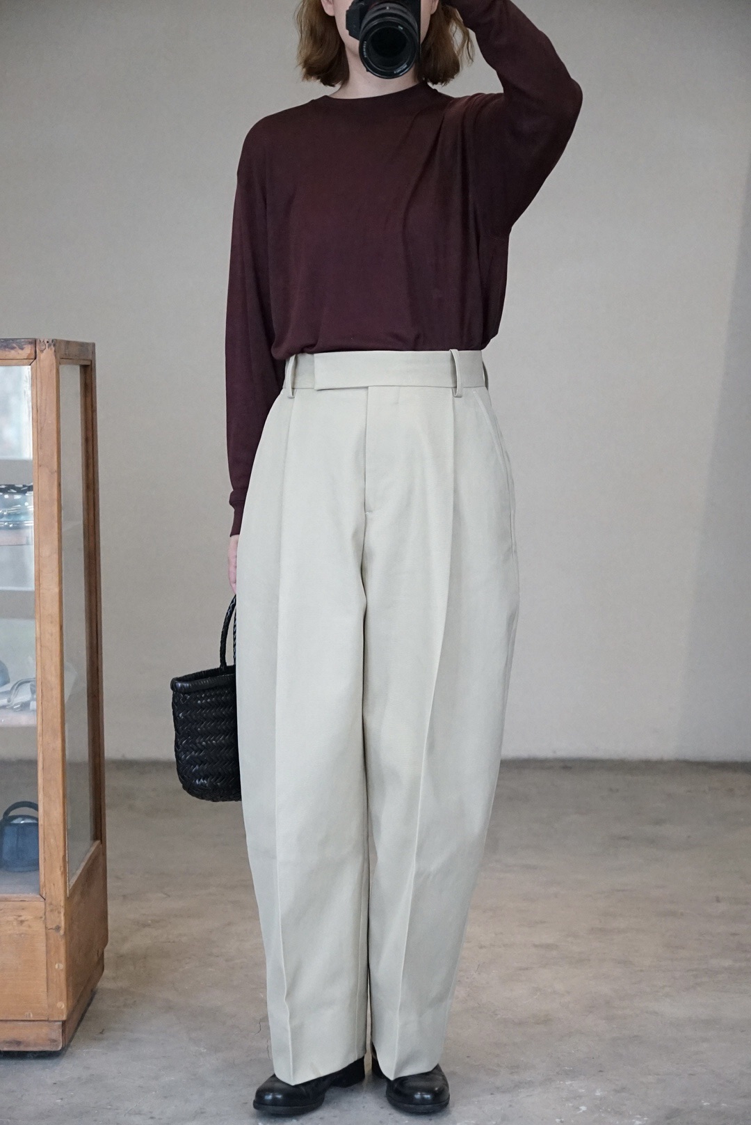 Studio Nicholson双褶阔腿西裤