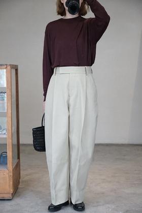 Studio Nicholson 优雅双褶阔腿西裤(NASSER SNW - 1679, SAND/CHALK)