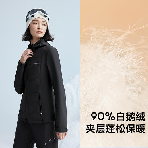MOLYVIVI修身羽绒软壳外套女2025秋冬新款户外防风防雨水登山服 商品图2