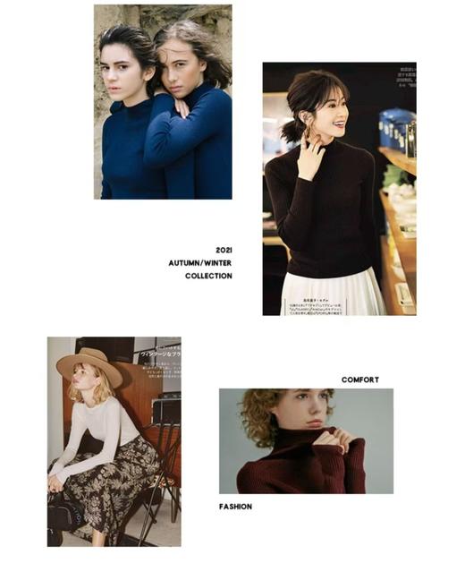 含桑蚕丝保暖发热磨毛螺纹半高领打底衫 商品图6