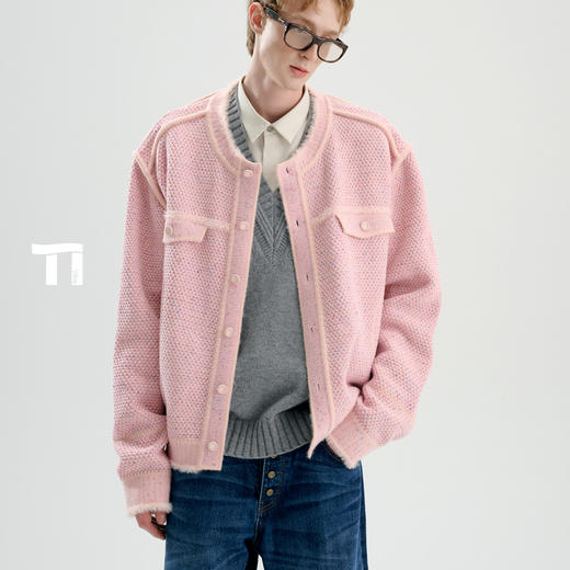 启世录TIWILLTANG“ 昼梦描边”桂花针撞色小香风夹克 商品图2