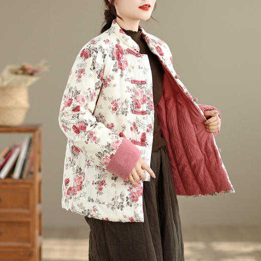 GYH 6254花棉袄加厚保暖宽松大码棉衣棉服新中式棉花袄 商品图1