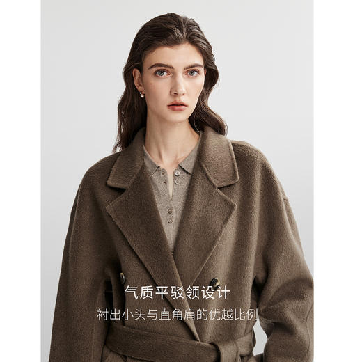 【15羊绒】初棉山羊绒廓形双面毛呢大衣女25秋冬高智感羊毛外套366666008/367666004 商品图1