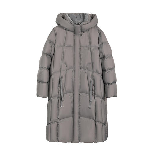 NEELLY纳俪商场同款冬新款宽松休闲长款羽绒服女90白鸭绒保暖外套N25103L01071 商品图3