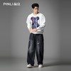PINLI品立2025秋季新款男宽松圆领卫衣美式潮牌小熊烫钻长袖上衣BG251109003 商品缩略图1