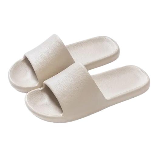 京东京造抗菌皮纹女拖鞋燕麦色39-40码 商品图0