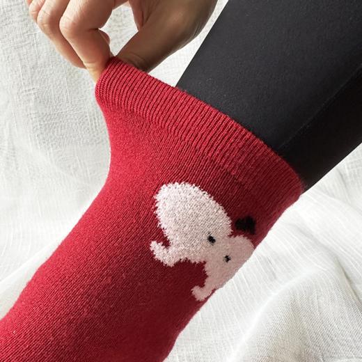壁虎瑜伽【2510WZ439】平安喜乐兔绒中筒瑜伽袜【5天发货】 商品图3