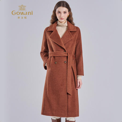 【牦牛绒】乔万尼羊绒大衣冬新款加厚中长收腰设计毛呢外套EF4A236 商品图1