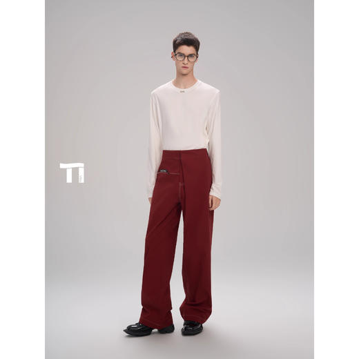 启世录TIWILLTANG“迷踪匿踪”智性漫游无痕叙事叠境褶学褶皱长裤 商品图2