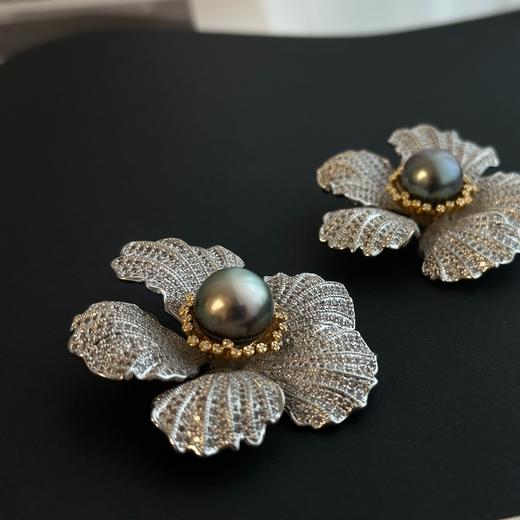 甄珠贝 chao奢华大溪地胸针 约14mm ji光面无瑕 秋冬配大衣chao赞的 商品图7