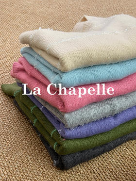 会员福利【山羊绒+羊驼毛】拉夏贝尔/La Chapelle韩系甜美~绵羊毛慵懒条纹宽松圆领针织毛衣