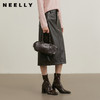 NEELLY纳俪商场同款冬季新款复古PU皮裙女高腰显瘦直筒半身裙N25114E04561 商品缩略图0