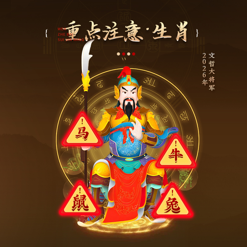 吉品开咣发货周期7-15天【岁岁bi备】灵机吉品 2026年"太岁锦囊" 马/鼠/牛/兔