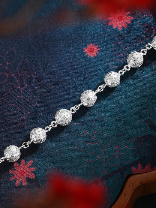 子佩集S990银【绣球花】手链【ZYZSL】花丝2510 商品图5