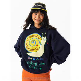 CryingCenter 慢速蜗牛跑者戴帽加绒卫衣 男女同款 哭喊中心