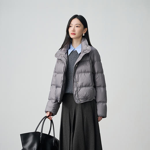 NEELLY纳俪商场同款冬新款时尚休闲短款羽绒服女90白鸭绒保暖外套N25104L06603 商品图3