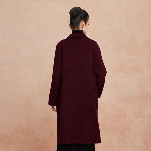 QH901斯尔丽25新款高支纯羊毛双面呢放松廓形设计感磨砂扣时尚大气大衣 商品图1