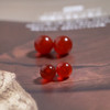 天然ding 级红玛瑙素耳钉10-11mm，925纯银配件 商品缩略图8