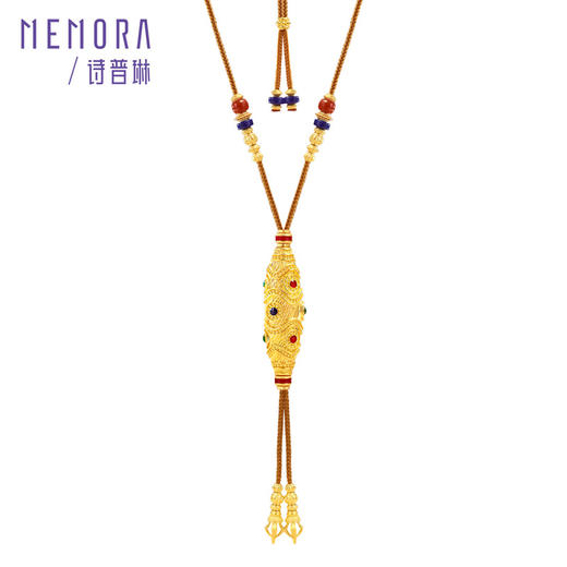 【新品首发】九眼天珠 黄金吊坠金刚杵挂坠南红青金石足金吊坠【按克计价黄金2】MEMORA诗普琳GP298101（线上专供） 商品图1