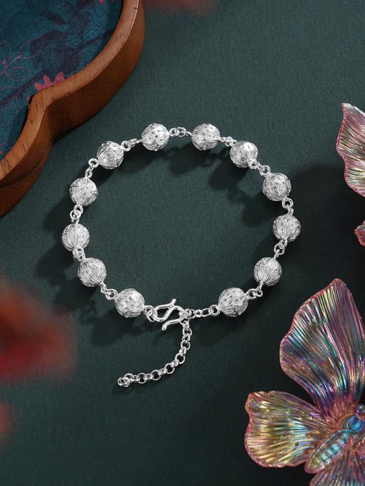 子佩集S990银【绣球花】手链【ZYZSL】花丝2510 商品图1