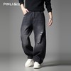 PINLI品立春季新款美式洗水破洞牛仔裤男士宽松直筒休闲长裤GD253116137 商品缩略图0