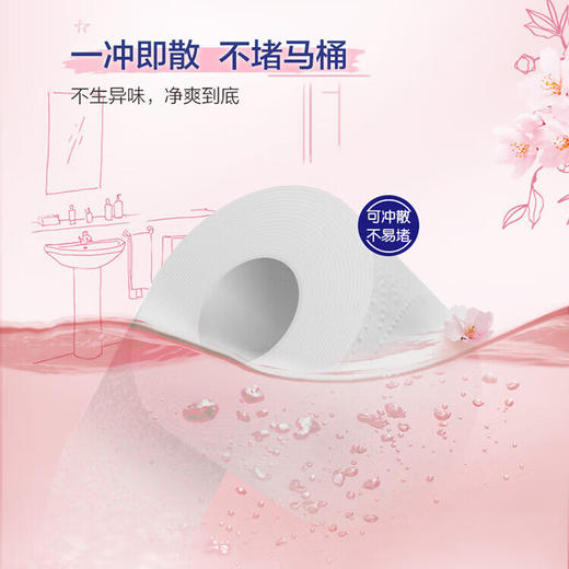 得宝(樱花香)卷筒纸4层160g压花纸巾加厚 10卷/提 商品图2