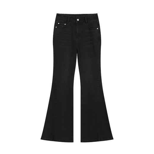 NEELLY纳俪商场同款冬季新款时尚修身显瘦喇叭裤女百搭舒适长裤N25103H01078 商品图3