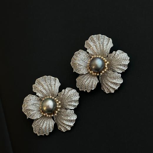 甄珠贝 chao奢华大溪地胸针 约14mm ji光面无瑕 秋冬配大衣chao赞的 商品图6