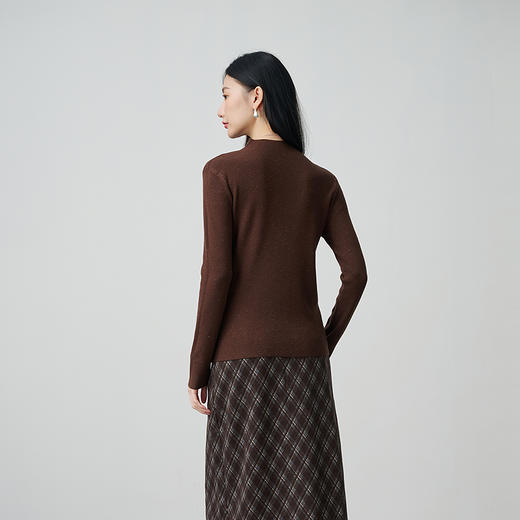 NEELLY纳俪商场同款冬新款优雅百搭显瘦针织衫女半高领亲肤打底衫N25104A06618 商品图1