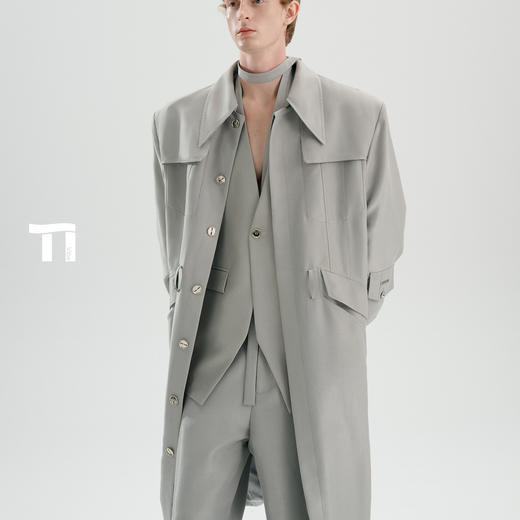 启世录TIWILLTANG“格律不羁”先锋廓形大衣 商品图2