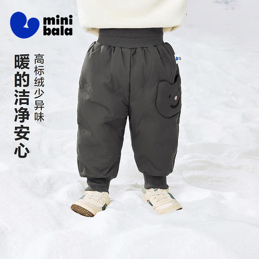 迷你巴拉男童女童宝宝羽绒裤2025冬新品保暖萌趣可爱造型裤子 商品图1