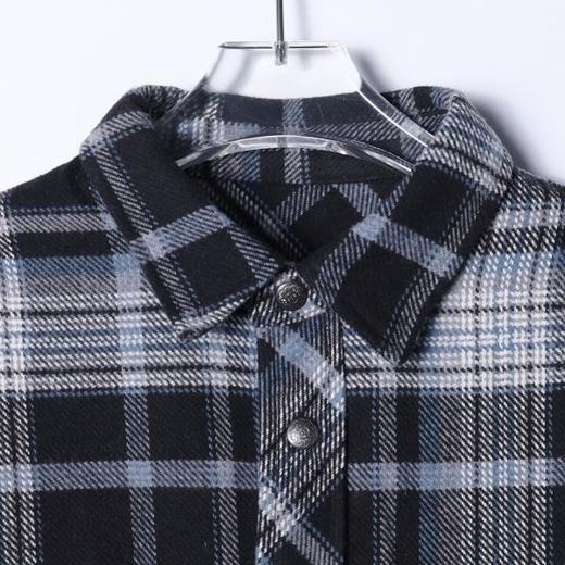 888SDSA男士秋冬新款痞帅男装潮牌简约撞色格纹格子翻领长袖衬衫百搭 商品图2