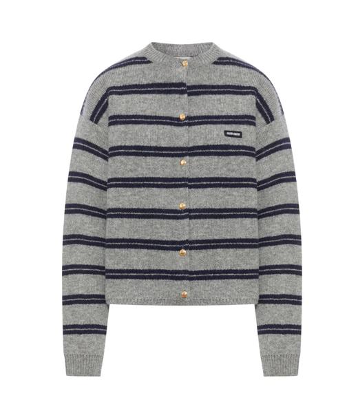 女款条纹针织开衫毛衣hu017 商品图0