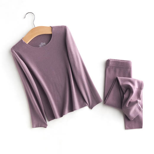 weyo秋冬男童女童亲肤舒适透气竖条德绒圆领保暖打底套装T0931 商品图5