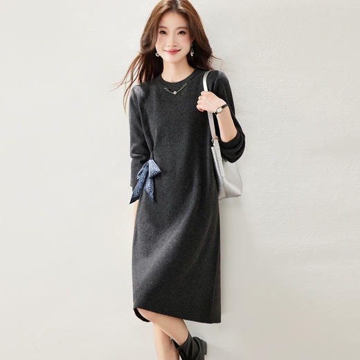 配大衣打底针织连衣裙，设计感法式小香风高级感内搭毛衣裙子CC-ML-9983 商品图3
