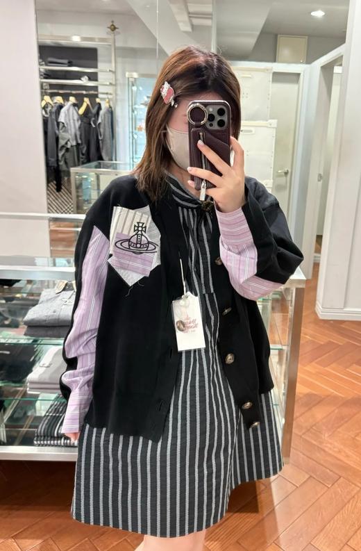 女款毛边刺绣拼接衬衫针织开衫he 商品图3