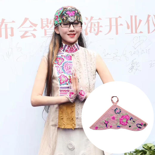 【杨丽萍老师同款 】花开朝颜绣花指套 | 粉色系 | 现货加急发 商品图0