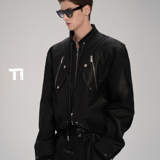 启世录TIWILLTANG“浮翳掣洇”解构拼接短夹克套装 商品图1