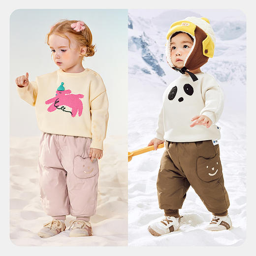 迷你巴拉男童女童宝宝羽绒裤2025冬新品保暖萌趣可爱造型裤子 商品图2