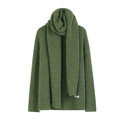 NEELLY纳俪商场同款冬新款围巾圆领软糯针织衫女宽松显瘦气质上衣N25114A04570 商品图3