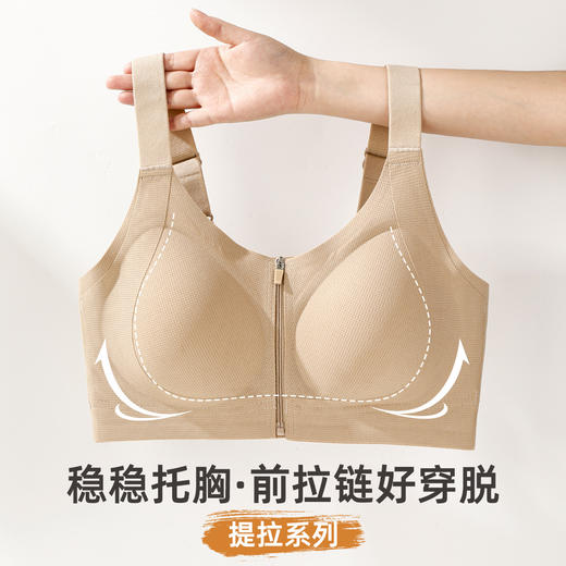 雅黛俪调整型内衣女大胸显小前拉链前扣大码文胸收副乳防下垂胸罩 商品图5
