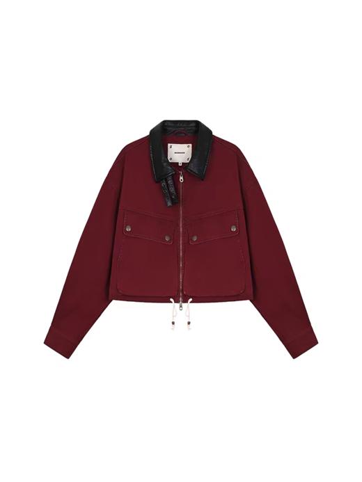 马得工地/MDGDWT131402/巴恩风皮领拼接珠帆水洗夹克 商品图3