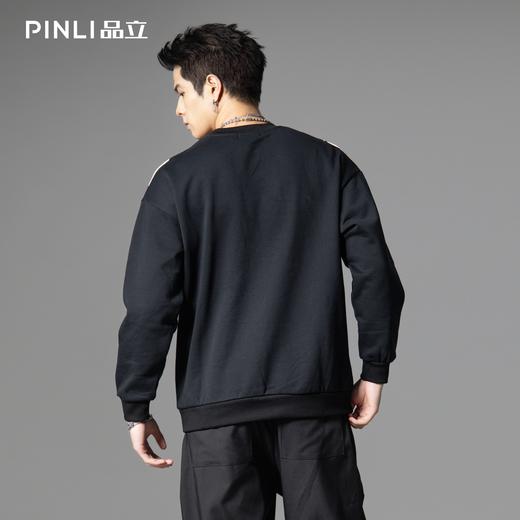 PINLI品立春季新款蝴蝶印花卫衣潮牌宽松套头休闲长袖男上衣B253109052 商品图2