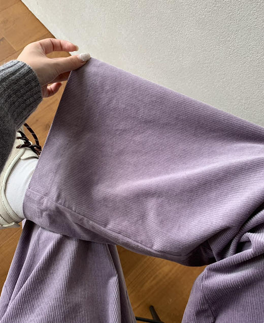 杨采钰法国𝐁𝐒灯芯绒紫色直筒裤阔腿裤101708 商品图12