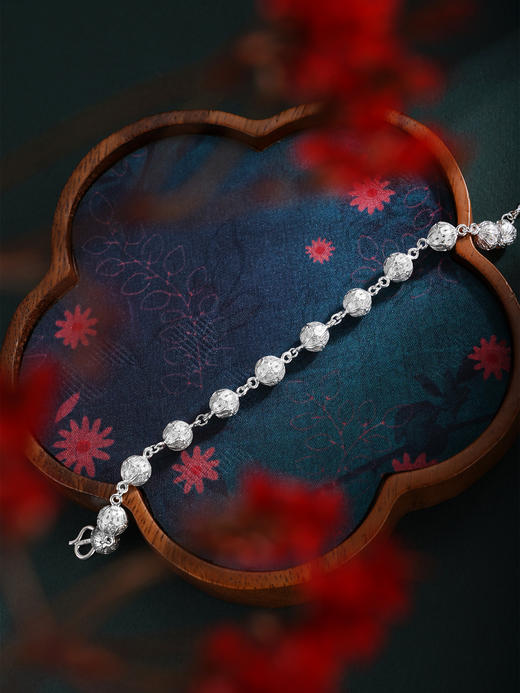 子佩集S990银【绣球花】手链【ZYZSL】花丝2510 商品图4