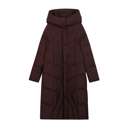 NEELLY纳俪商场同款冬季新款翻领直筒连帽羽绒服女简约通勤外套N25114L04599 商品图3