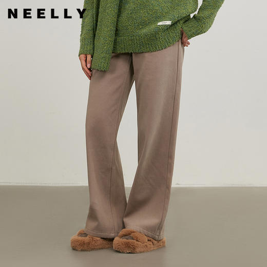 NEELLY纳俪商场同款冬新款浅色直筒牛仔裤女小个子百搭显瘦阔腿裤N25114H04571 商品图0